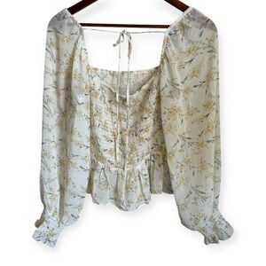 Lucy Paris Boho Floral Long Bell Sleeves Sz Large